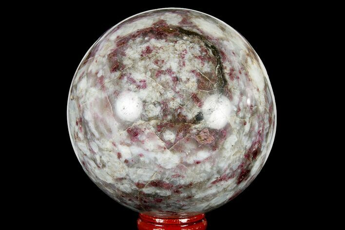 Polished Rubellite (Tourmaline) & Quartz Sphere - Madagascar #182224